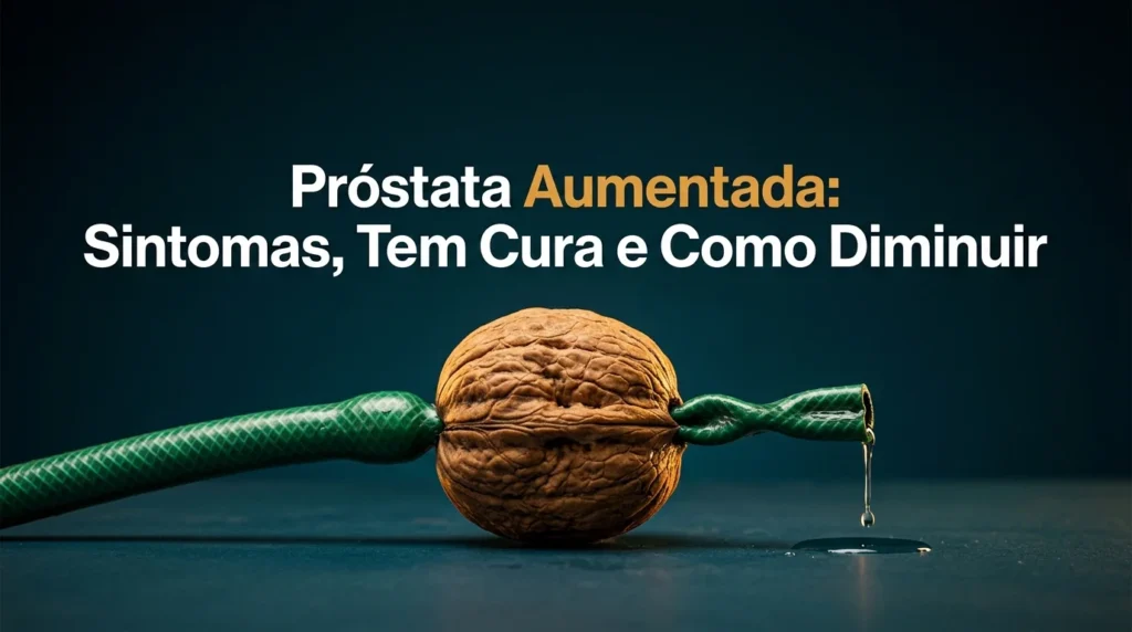 Noz apertando uma mangueira — metáfora da próstata aumentada