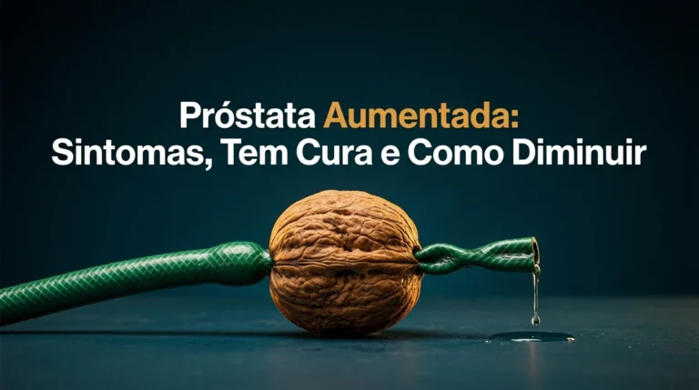 Noz apertando uma mangueira — metáfora da próstata aumentada